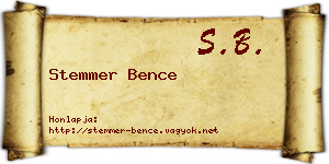 Stemmer Bence névjegykártya